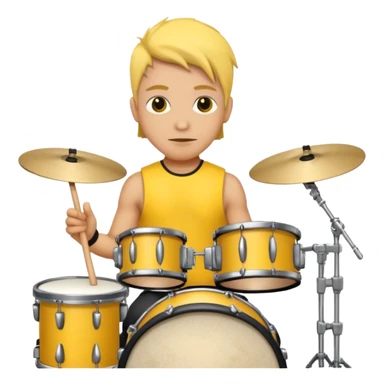drummer with yellow skin at drum kit sticker