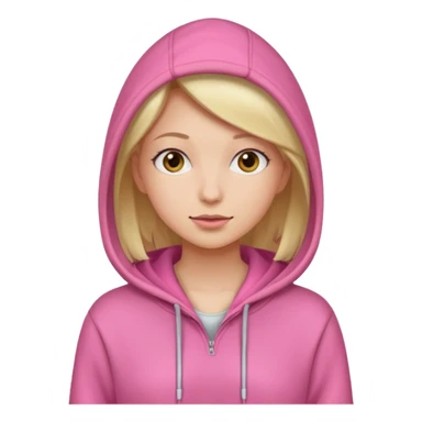 woman wear pink hoodie sticker