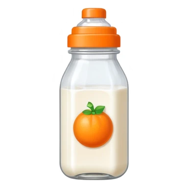 pixel art baby bottle with orange lid sticker