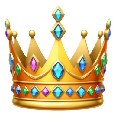 Glass crown with colorful stones sticker