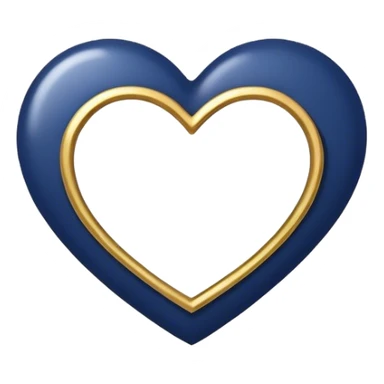 Navy blue and gold heart sticker