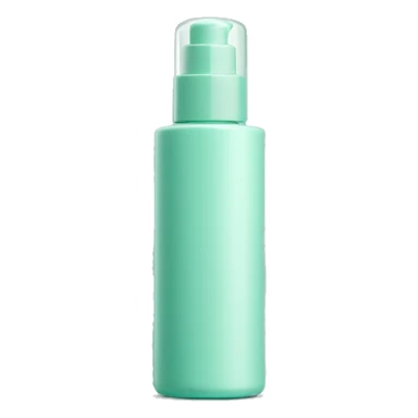 Turquoise pastel Green cosmetic bottle with pump all one colour and matte  sticker