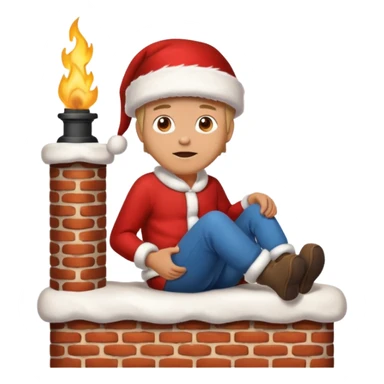 Cristmas male sit down on a chimney sticker