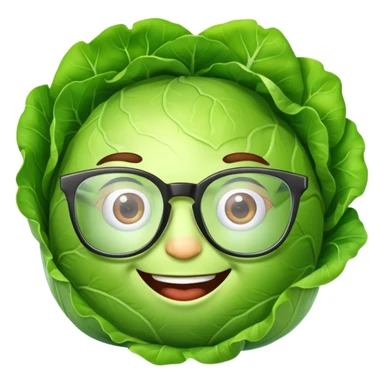 lettuce happy wearing glasses sticker