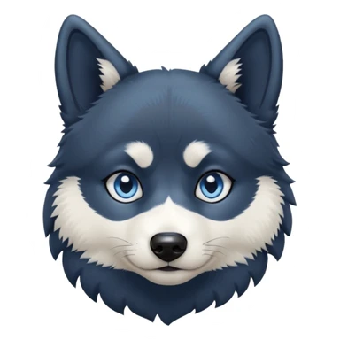 Dark black Husky with blue eyes with a very judgemental look on his face sticker