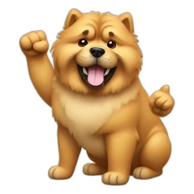chow-chow with thumb up sticker