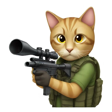 cat as a sniper  sticker