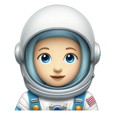 white baby body astronaut blue eyes sticker