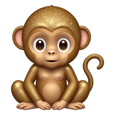 glitter monkey silence brown sticker