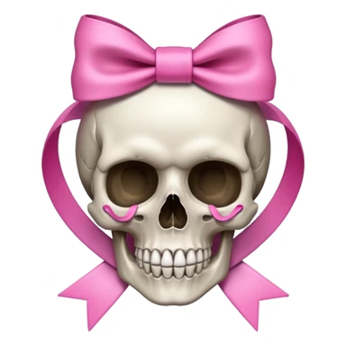 Skull with a pink ribbon sticker