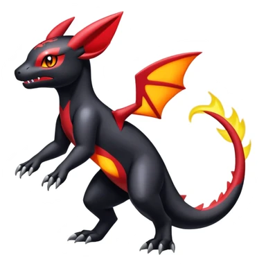 Cute Shiny Guilmon-Quilava-Salandit-Umbreon-Fakémon-hybrid-creature (full body)  sticker