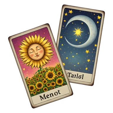 moonlit sunflower tarot reading sticker