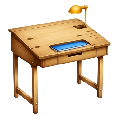 Wooden school desk sticker