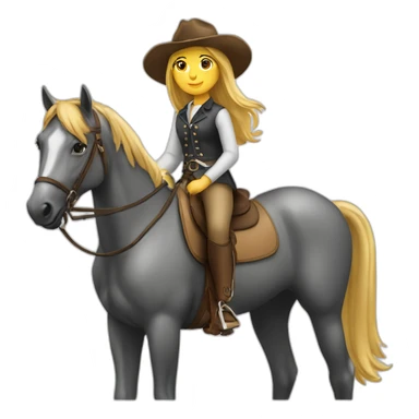 Girl horse rider siting on horse sticker