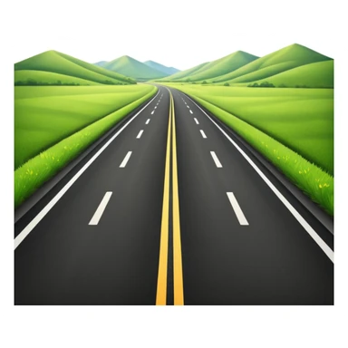 wide highway with Grass on the sides emoji sticker