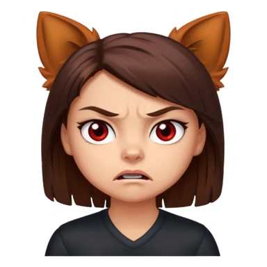 Angry Brunette girl with red yorkie  sticker