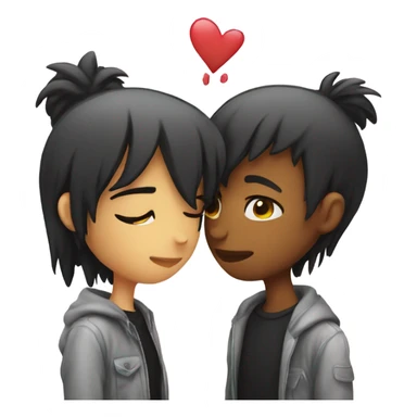 Emo boy kiss his girlfriend sticker