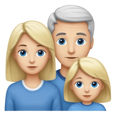 Eigene Familienbild mit 3 Personen; Frau mit dunklen Augen und dunkle lange Haare; Mann mit Vollglatze und Blaue Auge;  kleinkind mit blonden Haaren und dunklen Augen sticker