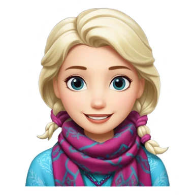 elsa with patterned scarf sticker