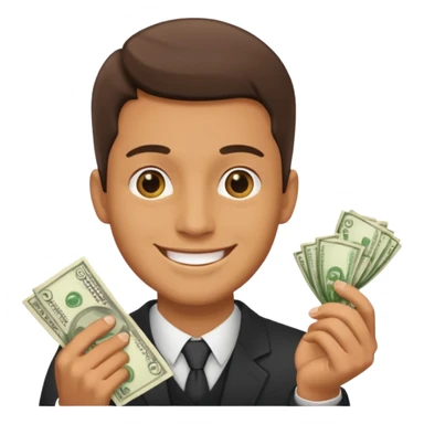 A man holding money  sticker