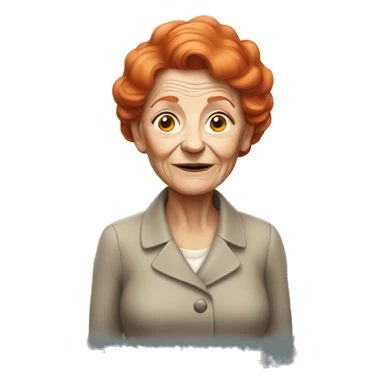 Old lady red hair sticker