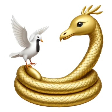 a serpent gold and a dove white sticker
