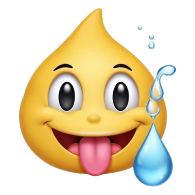 A smiley with a tongue out and a drop on its tongue sticker