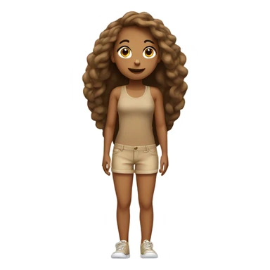 Tan girl posing full body sticker