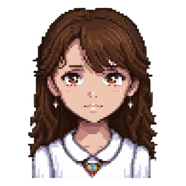 portrait of a girl with brown eyes and brown hair sticker