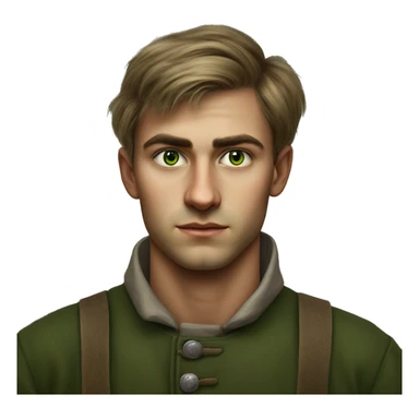 25 year old green eyed peasant during the 1917 revolution in russia photorealistic serious sticker
