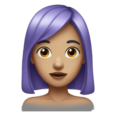 girl with dark purplish maroon hair, bangs, blue eyes sticker