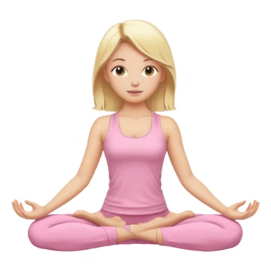Yoga Blonde Girl With Light Pink Clothes n sticker