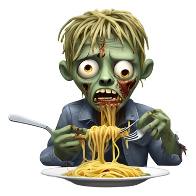 Zombie eating spaghetti sticker