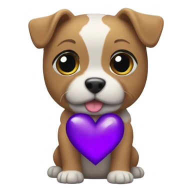 cute york terier with purple heart sticker