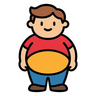 standing fat boy kid, minimal and modern sticker