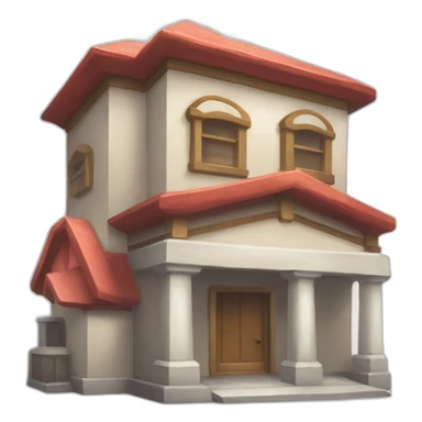 Icon of an auction house from Pokemon, stylistic features from Pokemon should be present and it is clear that auctions are held there sticker