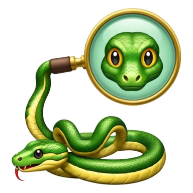 una lupa ed un serpente sticker