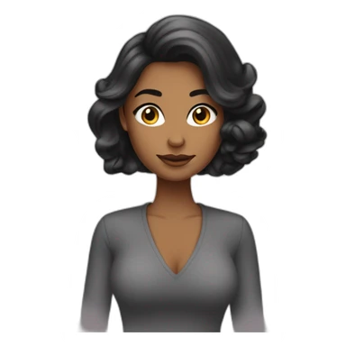 MUJER CON CABELLO NEGRO ONDEADO LARGO CON LOOK DE BOSS GIRL sticker