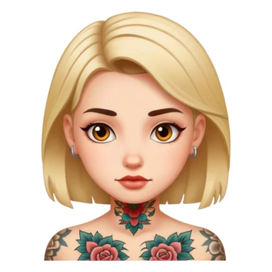 girl with tatto sticker