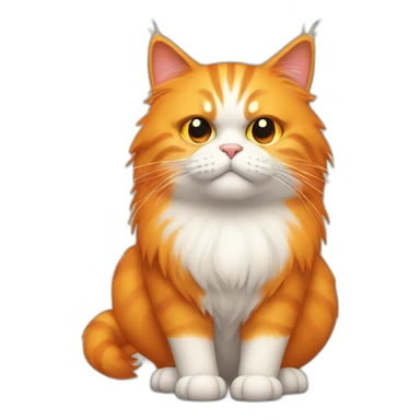 grumpy orange hairy cat with long tail sticker