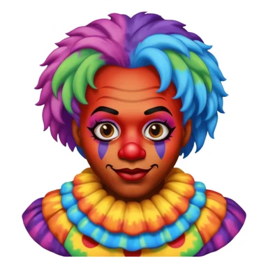 black clown with tye dye hair sticker