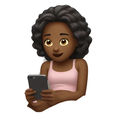 A girl in bed watching something on her phone sticker