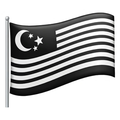 A simple flag with black and white horizontal lines, without any stars sticker