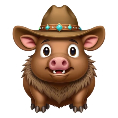 wild hawaiian boar wearing a cowboy hat sticker