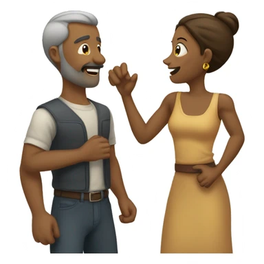 Mulher rezando e um homem atrás com a mão levantada  sticker