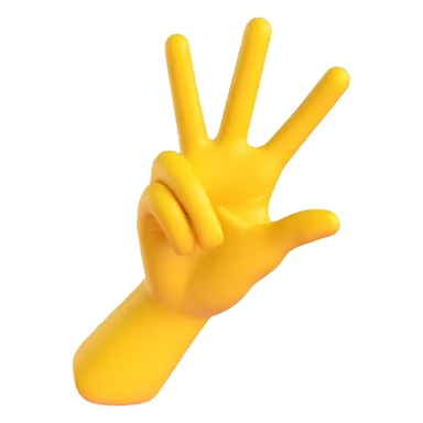 Convert this image into a clean 3D emoji style, keeping the yellow 'OK' hand sign, with a transparent background. sticker