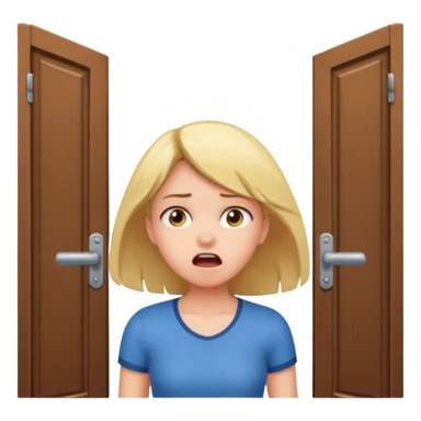 Make an emoji of a girl banging their head on the door frame after jumping  sticker