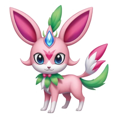Sylveon-Shaymin-Meloetta-Celebi-Espeon-fusion-animal-Fakémon-creature  sticker
