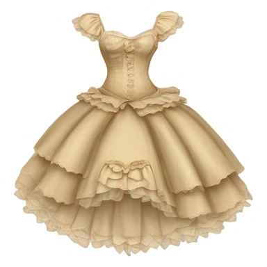 Vintage rococo begie  tutu sticker