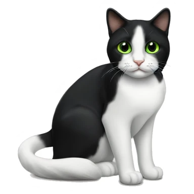 Tuxedo cat Black nose green eyes sticker